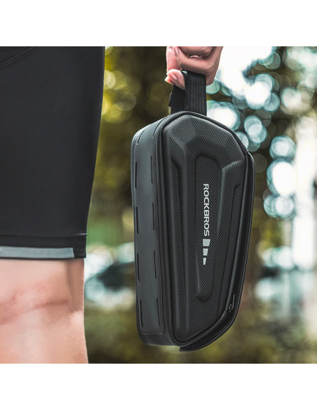 
Dviračio rėmo krepšys su telefono dėklu, atsparus vandeniui, juodas
