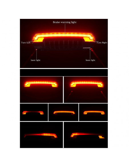 
Galinis dviračio žibintas su lazeriniu nuotolinio valdymo pultu ir USB-A posūkio signalo funkcija
