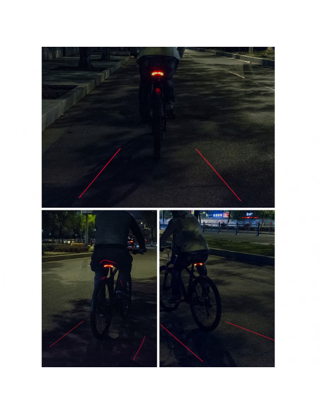 
Galinis dviračio žibintas su lazeriniu nuotolinio valdymo pultu ir USB-A posūkio signalo funkcija
