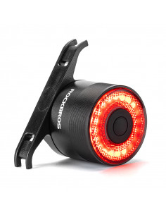 
Raudonas galinis dviračio žibintas, STOP sistema, keturi veikimo režimai

