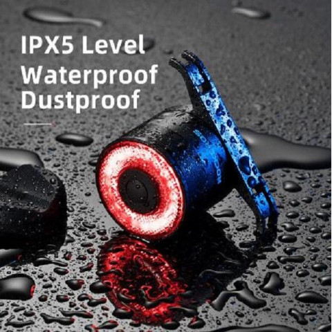 
Raudonas galinis dviračio žibintas, STOP sistema, keturi veikimo režimai
