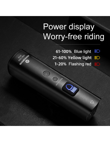 
Priekinis dviračio žibintas 1000lm 5 režimai vandeniui atsparus USB žibintuvėlis
