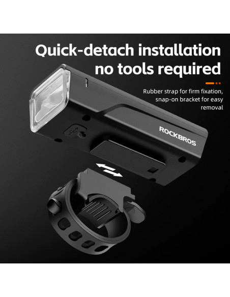 
Priekinis dviračio žibintas 260 lm + USB-C laidas 4 veikimo režimai
