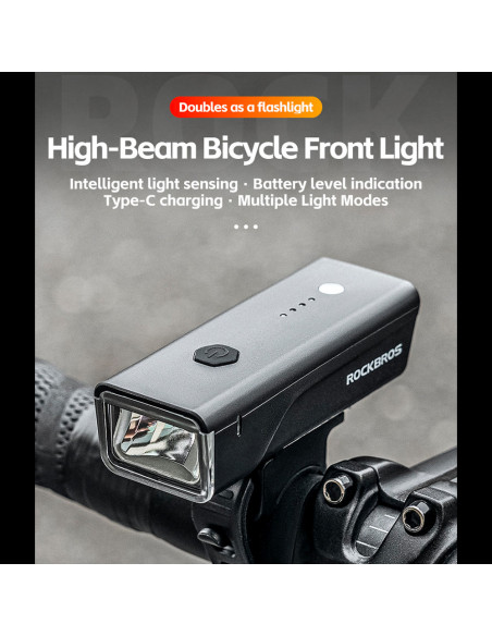 
Priekinis dviračio žibintas 260 lm + USB-C laidas 4 veikimo režimai
