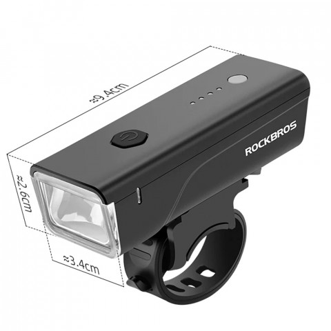 
Priekinis dviračio žibintas 260 lm + USB-C laidas 4 veikimo režimai
