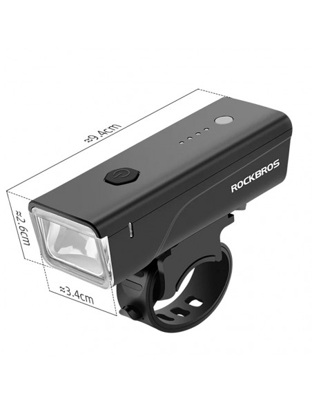 
Priekinis dviračio žibintas 260 lm + USB-C laidas 4 veikimo režimai
