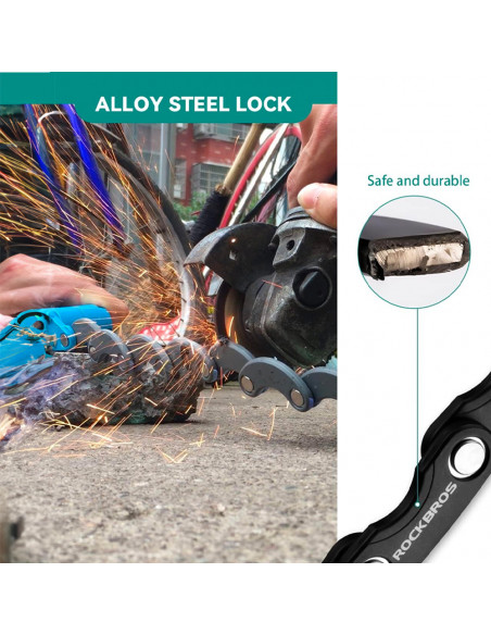 
Sulankstomo dviračio spyna su raktu - juoda
