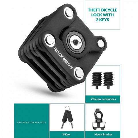 
Sulankstomo dviračio spyna su raktu - juoda
