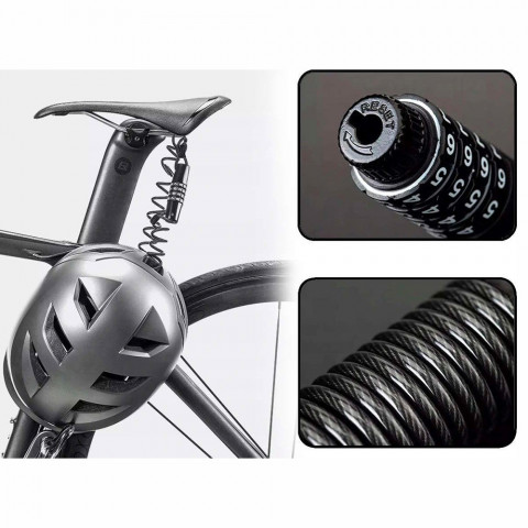 
Dviračio spyna su kodine spyna ir virve 1,5 m - juoda
