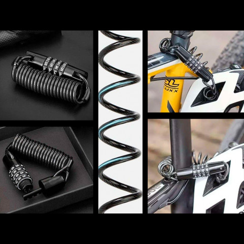 
Dviračio spyna su kodine spyna ir virve 1,5 m - juoda
