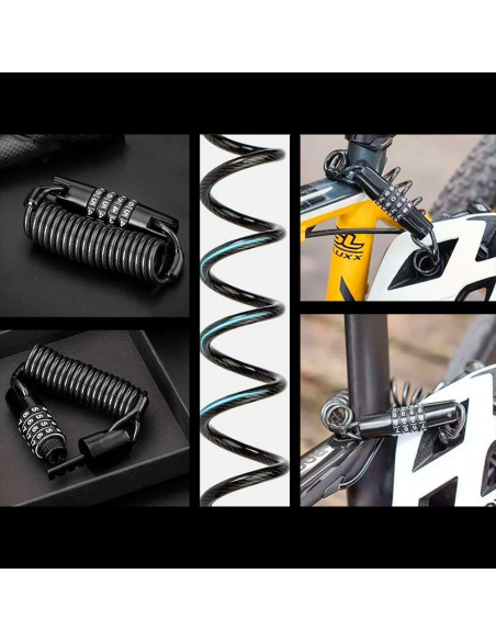 
Dviračio spyna su kodine spyna ir virve 1,5 m - juoda
