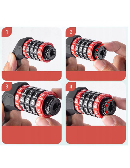 
Dviračio spyna su 5 skaitmenų kodine spyna ir 1,8 m virve – juoda
