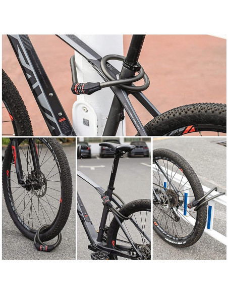 
Dviračio spyna su 5 skaitmenų kodine spyna ir 1,8 m virve – juoda
