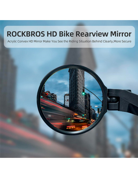 
Dešinysis apvalus galinio vaizdo dviračio veidrodėlis – juodas
