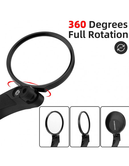 
Dešinysis apvalus galinio vaizdo dviračio veidrodėlis – juodas
