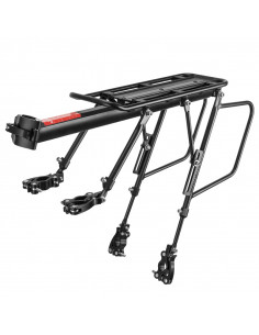 
Patvarus dviračių stovas su lentynos ir balnelio funkcija bei LED galiniu žibintu, juodas
