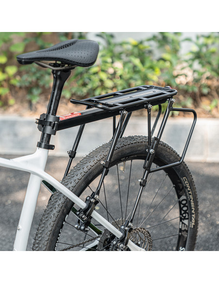 
Patvarus dviračių stovas su lentynos ir balnelio funkcija bei LED galiniu žibintu, juodas
