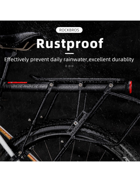 
Patvarus dviračių stovas su lentynos ir balnelio funkcija bei LED galiniu žibintu, juodas
