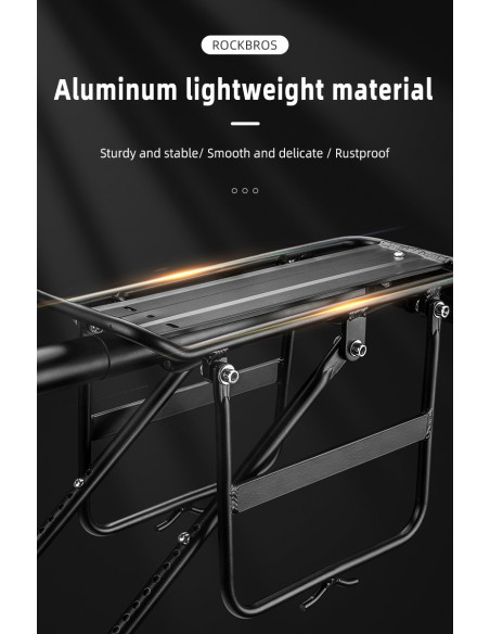 
Patvarus dviračių stovas su lentynos ir balnelio funkcija bei LED galiniu žibintu, juodas
