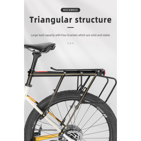 
Patvarus dviračių stovas su lentynos ir balnelio funkcija bei LED galiniu žibintu, juodas
