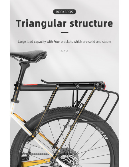 
Patvarus dviračių stovas su lentynos ir balnelio funkcija bei LED galiniu žibintu, juodas
