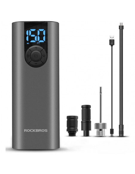 
Elektrinio dviračio rutulinis siurblys 10 barų su LED ekranu + USB-C laidu, juodas
