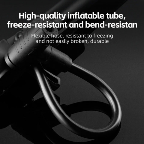 
Rankinis dviračio siurblys su 8 barų slėgio matuokliu - juodas
