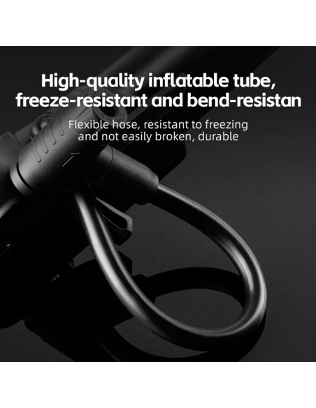 
Rankinis dviračio siurblys su 8 barų slėgio matuokliu - juodas
