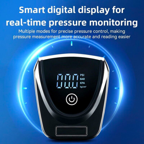 
Kojinis dviračio, automobilio, variklio, kamuolio pompa su 11 juostų ekranu - juoda
