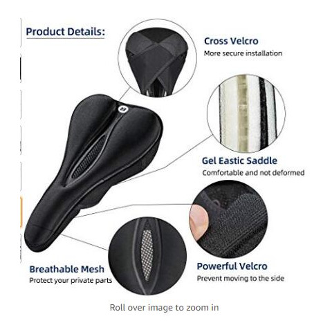 
Gelio dviračio sėdynės užvalkalas su atminties putomis, M dydis - juodas
