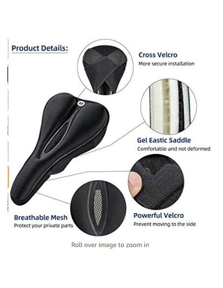 
Gelio dviračio sėdynės užvalkalas su atminties putomis, M dydis - juodas
