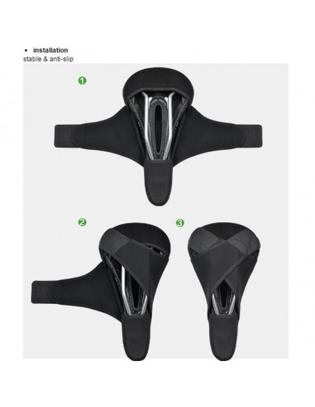 
Gelio dviračio sėdynės užvalkalas su atminties putomis, M dydis - juodas
