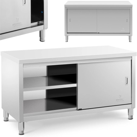 Centrinis stalviršis su stumdomų durų spintele 150 x 70 x 85 cm Centrinis stalviršis su stumdomų durų spintele 150 x 70 x 85 cm