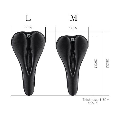 
Gelio dviračio sėdynės užvalkalas su atminties putomis, L dydis - juodas
