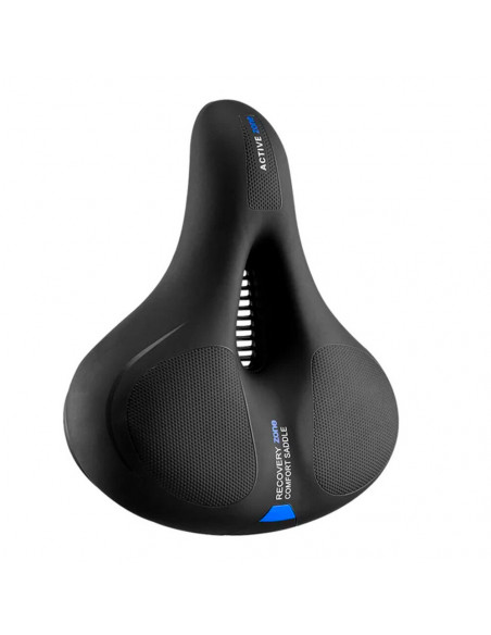 
PU putplasčio dviračio sėdynė su atšvaitu - juoda ir mėlyna
