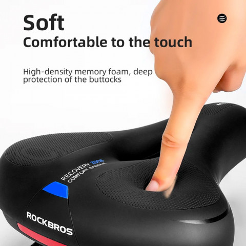 
PU putplasčio dviračio sėdynė su atšvaitu - juoda ir mėlyna
