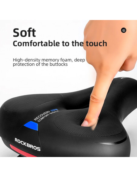 
PU putplasčio dviračio sėdynė su atšvaitu - juoda ir mėlyna
