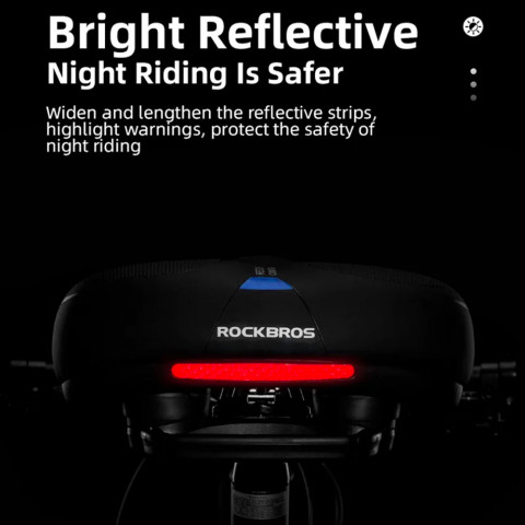 
PU putplasčio dviračio sėdynė su atšvaitu - juoda ir mėlyna
