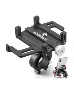 
Aliuminio lydinio dviračio telefono laikiklis ant vairo - juodas
