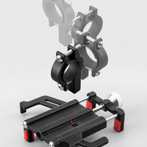 
Aliuminio lydinio dviračio telefono laikiklis ant vairo - juodas
