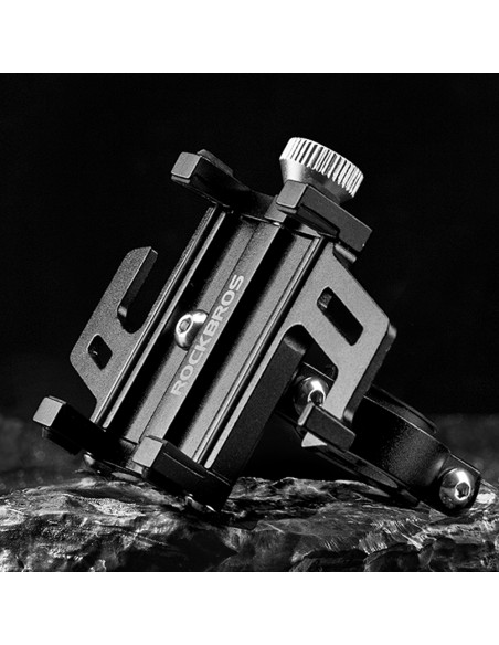 
Aliuminio lydinio dviračio telefono laikiklis ant vairo - juodas
