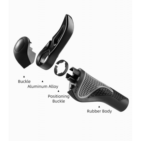 
Dviračio vairo rankenų rinkinys su neslystančiais kampais - juodos spalvos
