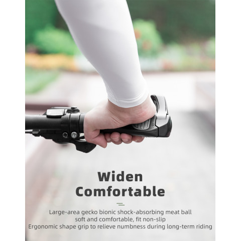 
Dviračio vairo rankenų rinkinys su neslystančiais kampais - juodos spalvos
