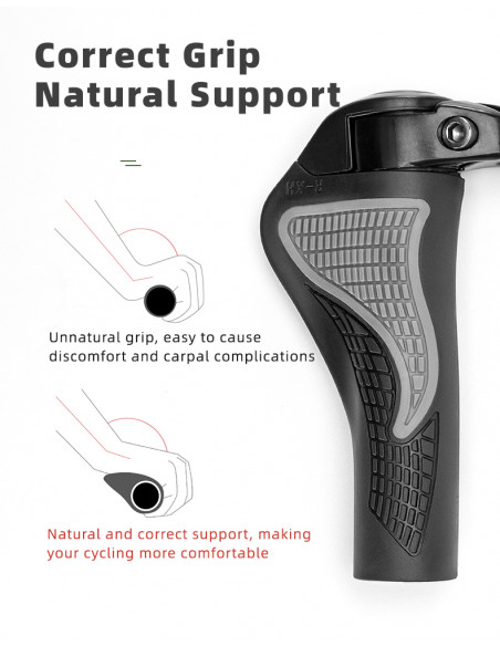 
Dviračio vairo rankenų rinkinys su neslystančiais kampais - juodos spalvos
