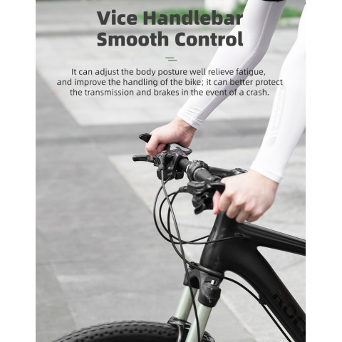 
Dviračio vairo rankenų rinkinys su neslystančiais kampais - juodos spalvos
