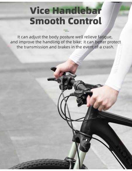 
Dviračio vairo rankenų rinkinys su neslystančiais kampais - juodos spalvos
