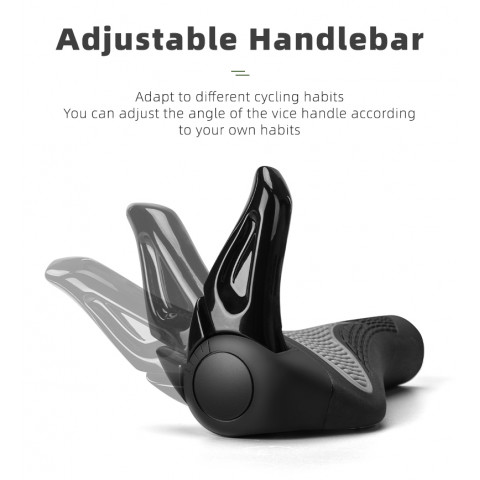 
Dviračio vairo rankenų rinkinys su neslystančiais kampais - juodos spalvos
