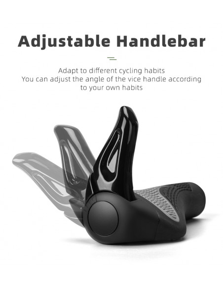 
Dviračio vairo rankenų rinkinys su neslystančiais kampais - juodos spalvos
