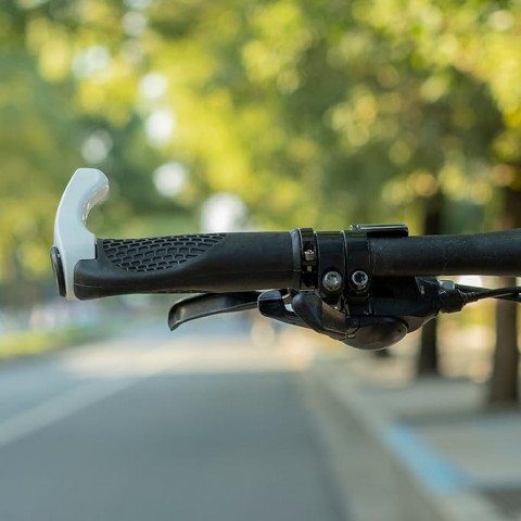 
Dviračio vairo rankenų rinkinys su neslystančiais kampais - baltos spalvos
