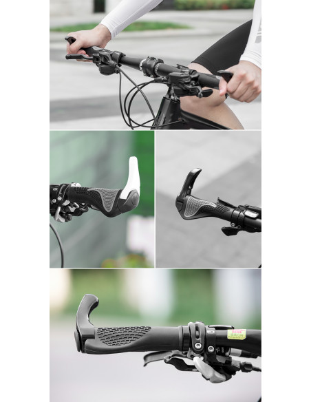 
Dviračio vairo rankenų rinkinys su neslystančiais kampais - baltos spalvos
